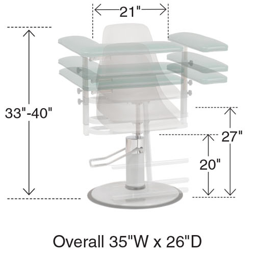 Adjustable Height Blood Draw Chair with Contoured Seat - Image 2