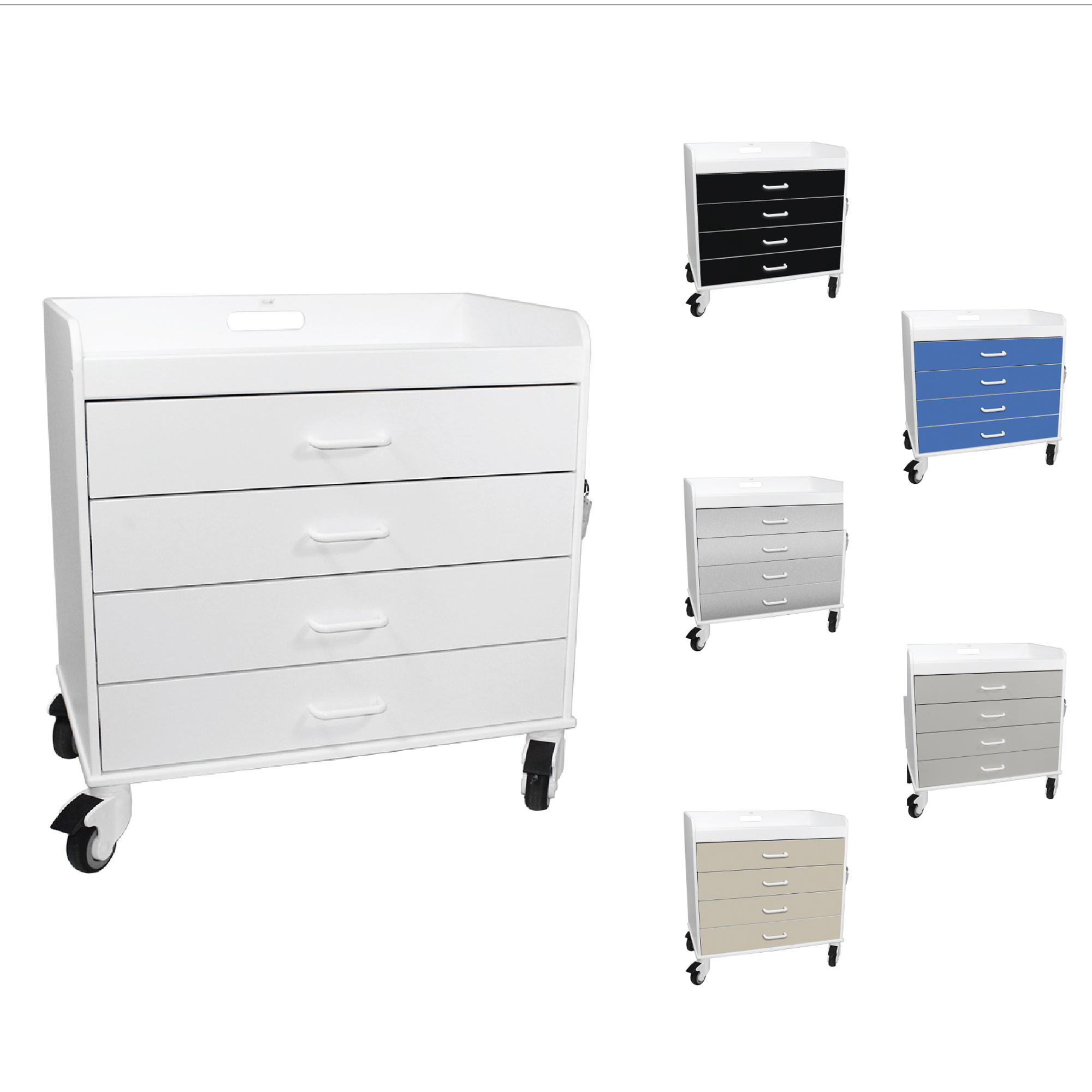 extra wide compact storage cart all colors